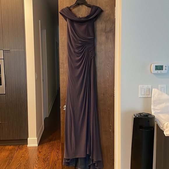 Ruched One-Shoulder Trumpet Gown - Picture 6 of 8